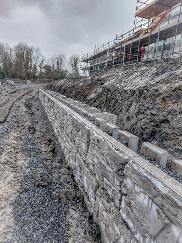 Retaining wall construction